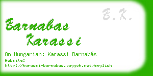 barnabas karassi business card